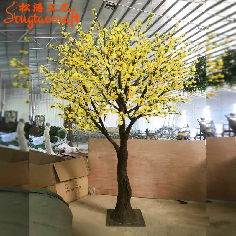 Custom. songtao 대형 실내 벚꽃 식물, 나무 꽃, 결혼식 이벤트 장식, 핑크 인공 복숭아 나무