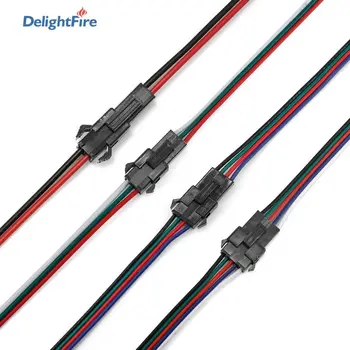 SM RGB LED 스트립 커넥터, 3528 5050 RGB RGBW LED 스트립용 암수 와이어, 22, 20AWG 2, 3, 4, 5, 6 핀, 5, 10, 50, 100 쌍 LED 케이블