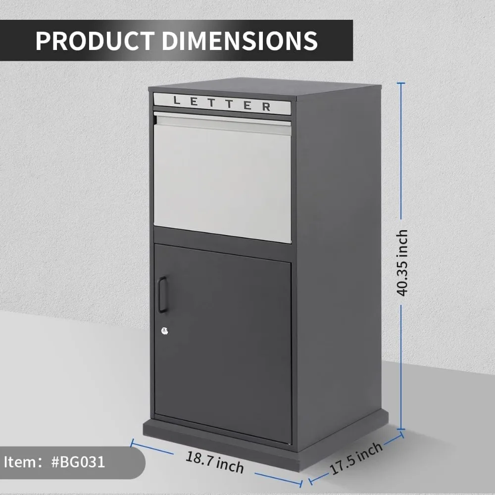 Package Delivery Boxes for Outside, Extra Large Mailbox for Parcel, Galvanized Steel Parcel Mailbox