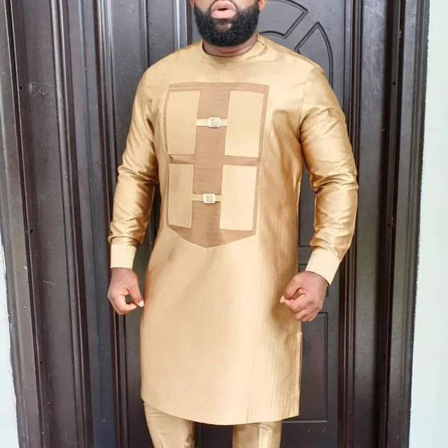 Jide Round Neck Long Sleeve Kaftan Outfit