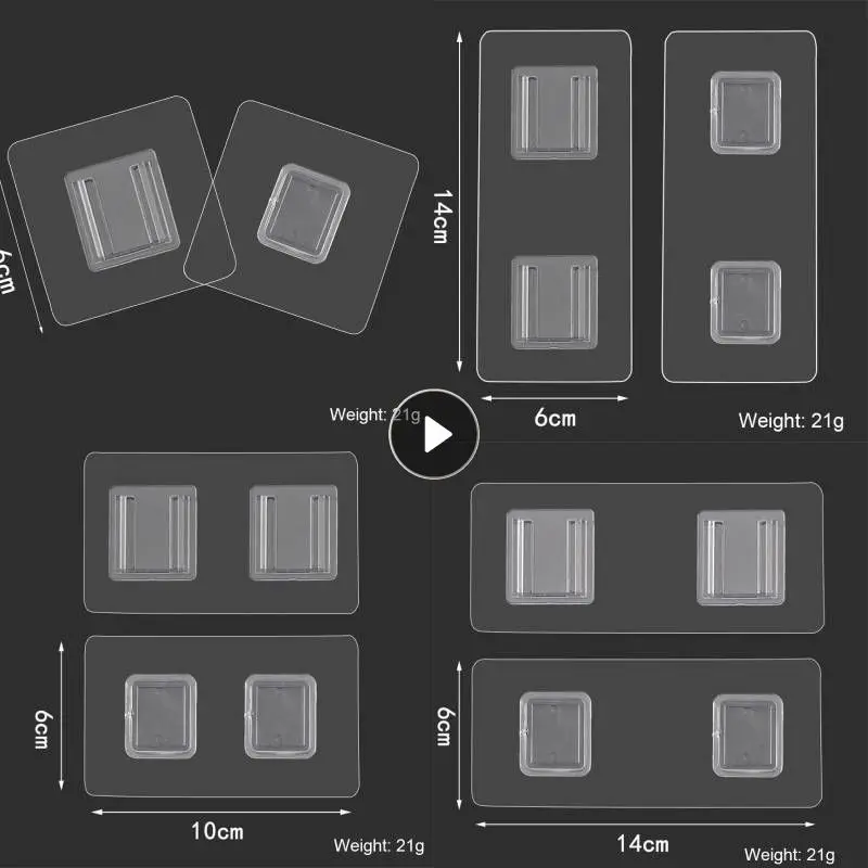 

5 Pairs Double Sided Adhesive Wall Hooks Wall Hanger Transparent Hook Double-Sided Multi-Purpose Shelf Mother Buckle Hook Storag