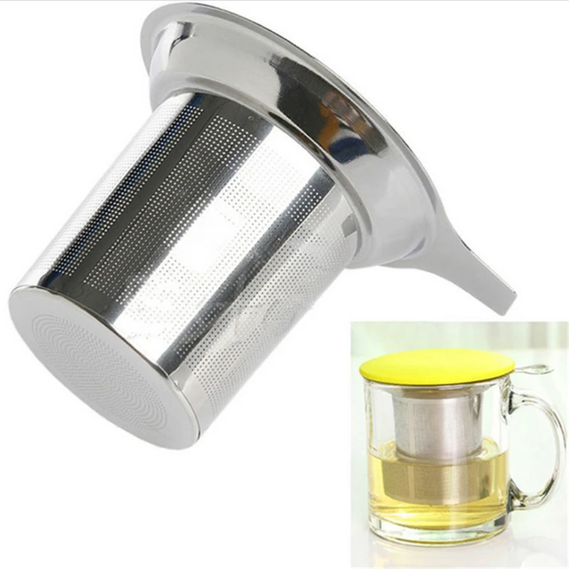 Tea filter stainless steel mesh cup strainer reusable infuser spice accessories