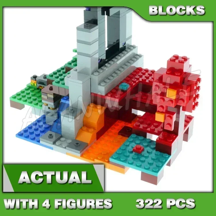322Pcs Game My World The Roved Portal Teleport Door Gateway 60074 Building Blocks Toys Compatibile Con Il Modello