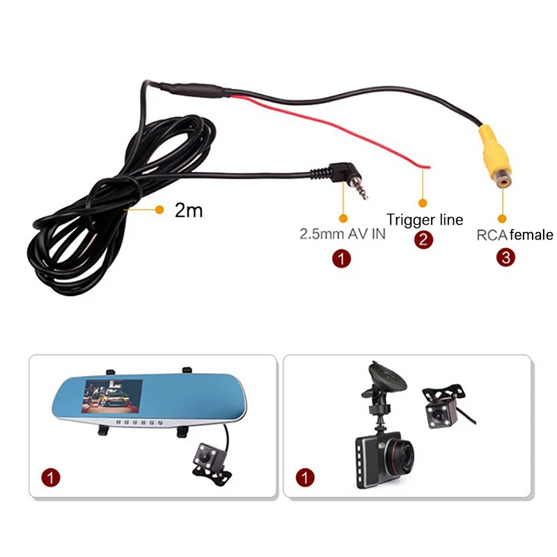 ڵ ĸ麸   ī޶  ̺, 1Pc RCA 2.5mm AV