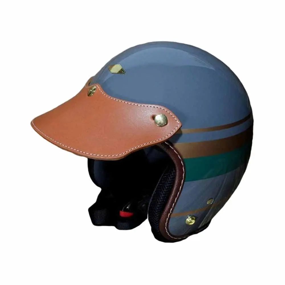 Fashion Motorcycle Helmet Visors Detachable Leather Windshield Brim 3