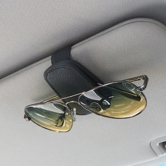 Caja de gafas de parasol de coche Universal para coche, Clip para gafas de  sol, soporte para tarjeta, estuche de bolígrafo, accesorios para coche -  AliExpress