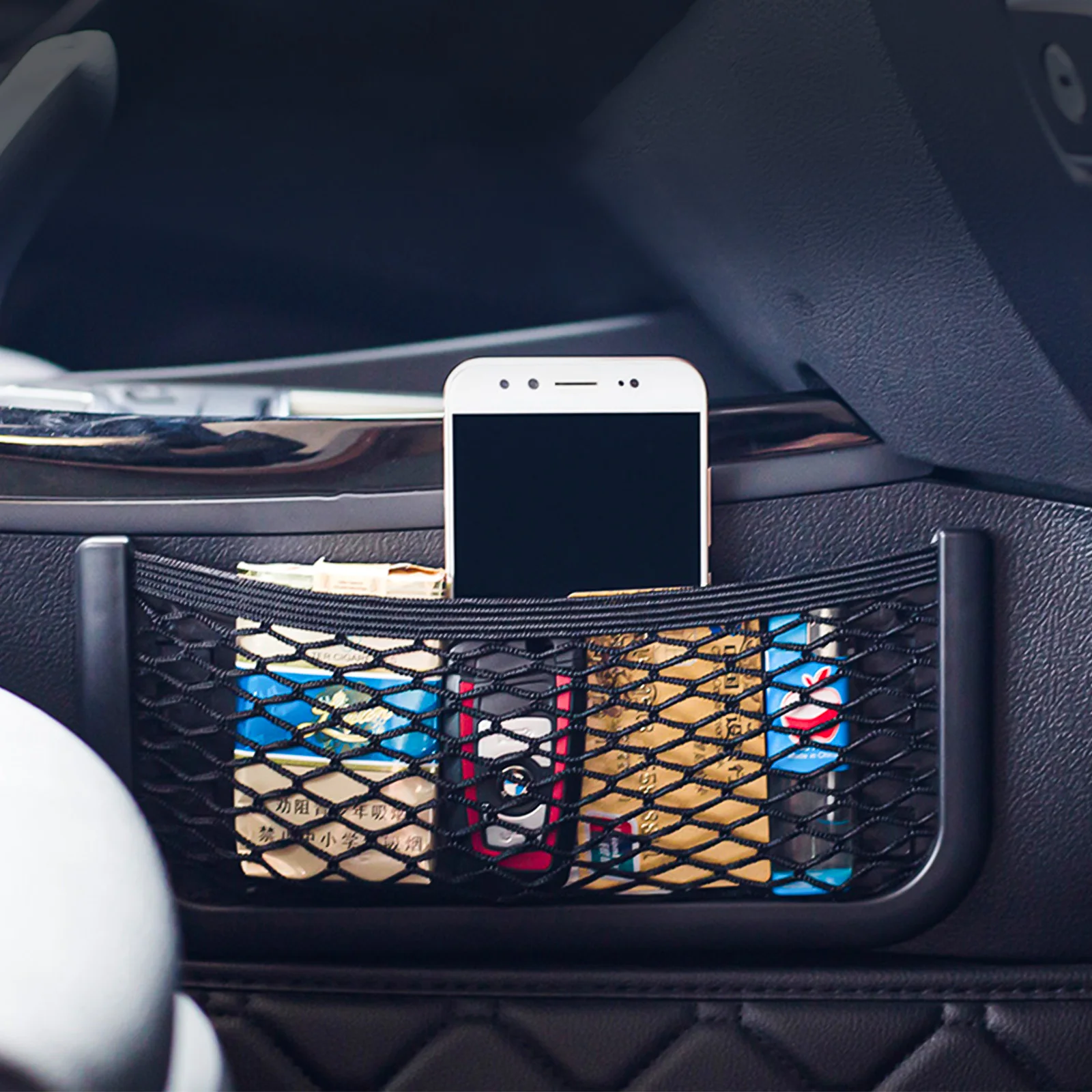 Plastic Frame Car Storage Net Bag Car Mesh Net Bag Holder Car - Main Image