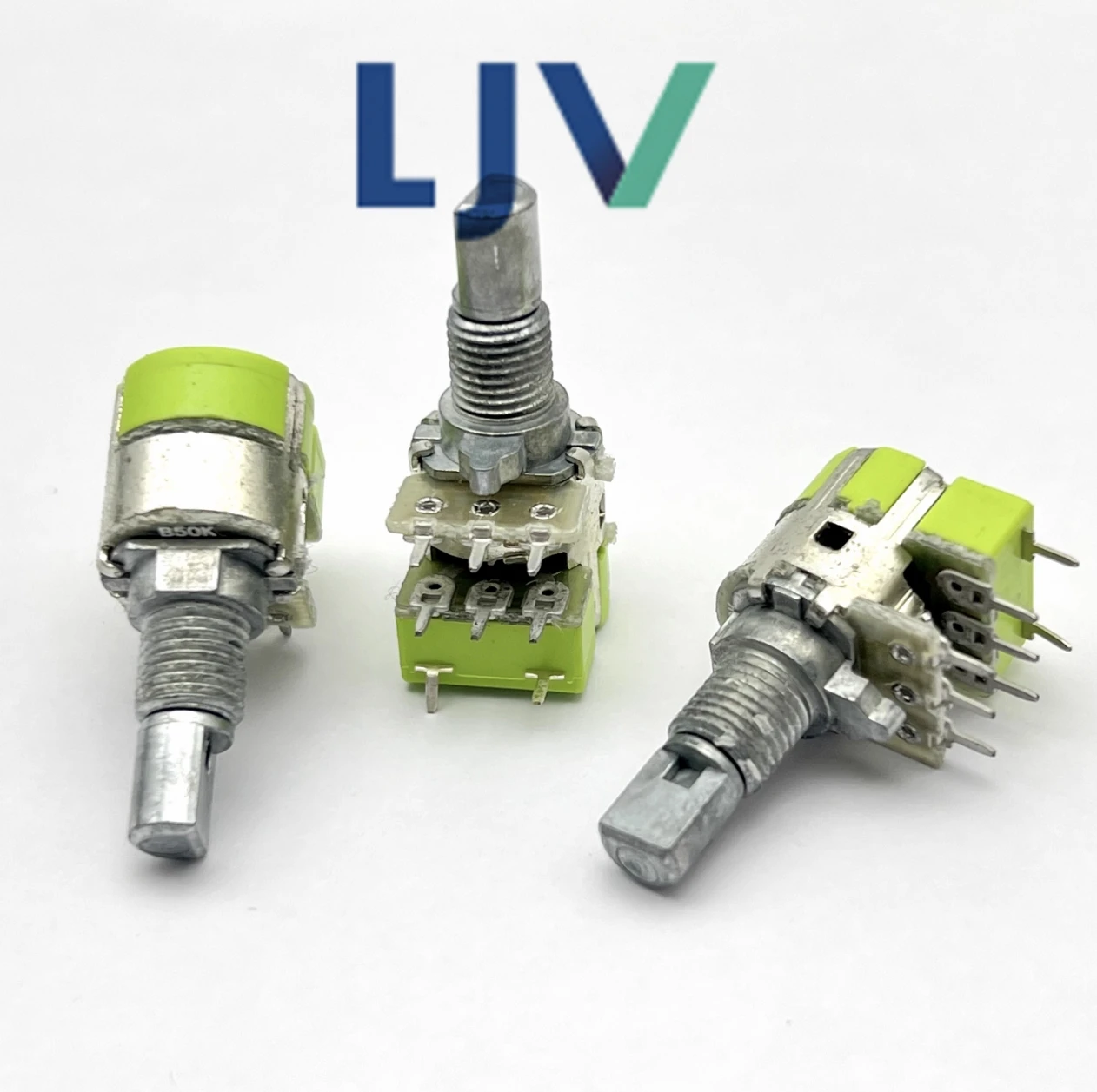 LJV RK12 Dual Gang Switch Rotary Potentiometer B50K Computer Audio Volume Fan Adjustment Switch 2 PCS