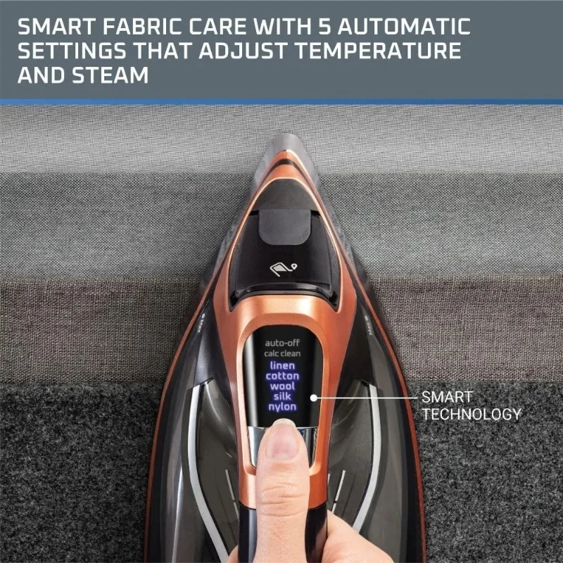 Steam Force Pro Stainless Steel Soleplate Steam Iron for Clothes 400 Microsteam Holes, Cotton, Wool, Poly, Silk, Linen 6