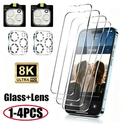 Premium Tempered Glass Screen Protector - 1 to 4 Pack - 4Glass 4Lens (iPhone 14 Pro Max)