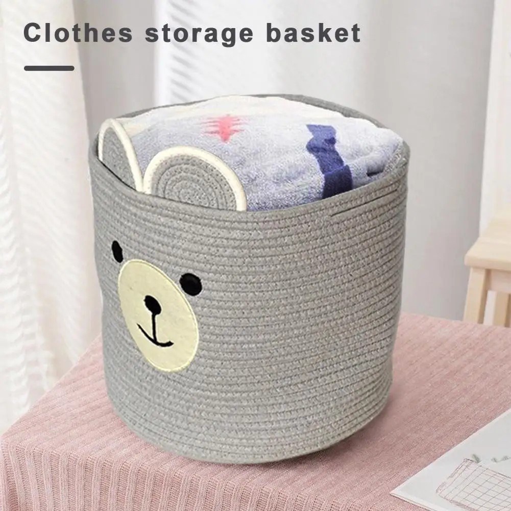 Storage Basket Clothes Basket Cartoon Bear Laundry Capacity Soft Foldable Container for Dirty Clothes Storage Bathroom