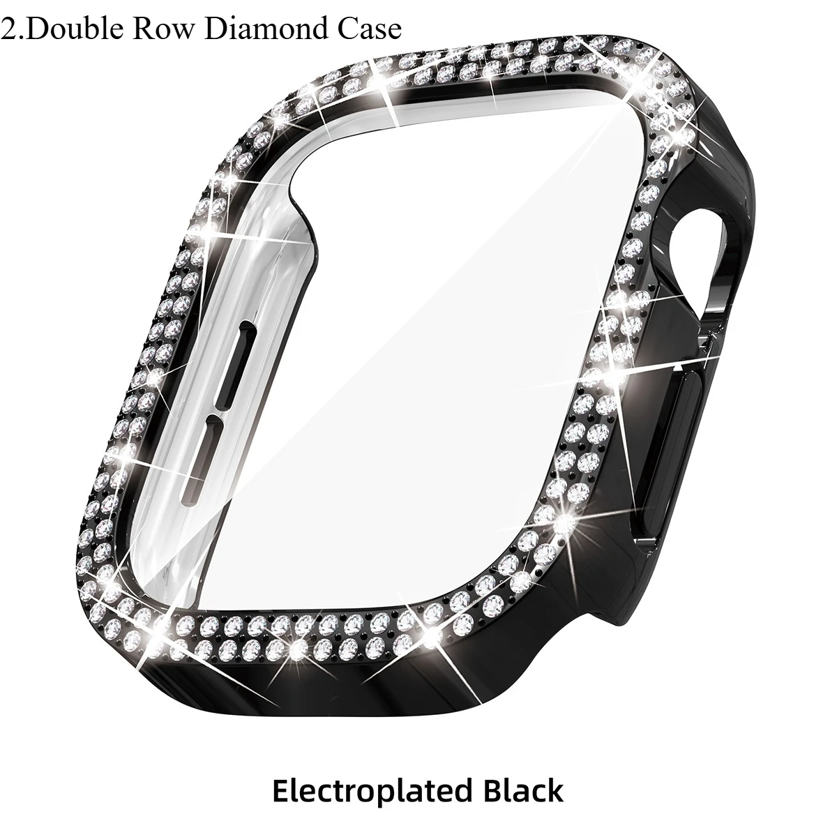 Diamond-Embellished Apple Watch Case with Screen Protector