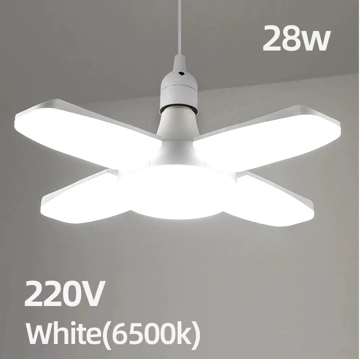 Foldable E27 Fan Shape LED Bulb - 28W Ceiling Light