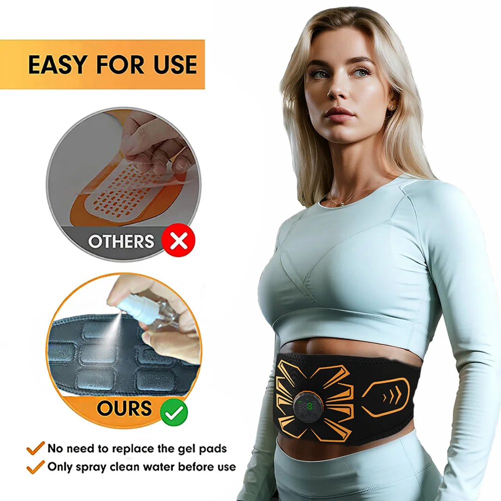 Smart Electric Muscle Stimulator Toning Belt - Portable Slimming Massager