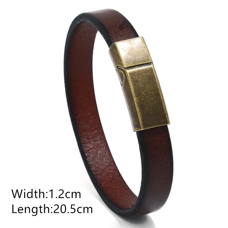 Men Jewelry Punk Brown Braided Leather Bracelet for Men Stainless Steel Magnetic Clasp Fashion 20.5cm Bangles Gifts,metal bracelet,leather bracelet,stainless steel bracelet