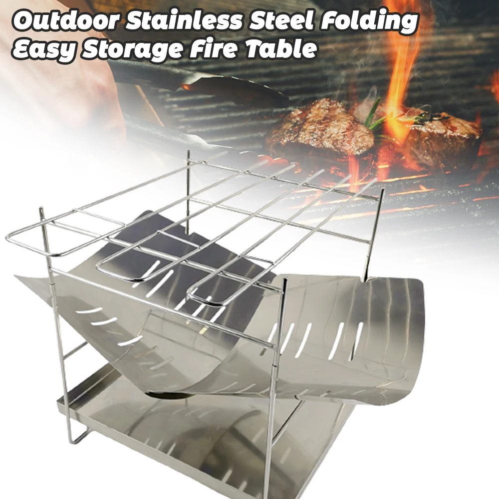 

Portable Folding Charcoal Stove Grill For Outdoor Travel Wood Stove Mini Bbq Fire Pit For Camping Picnic Bbq Accessories Grill
