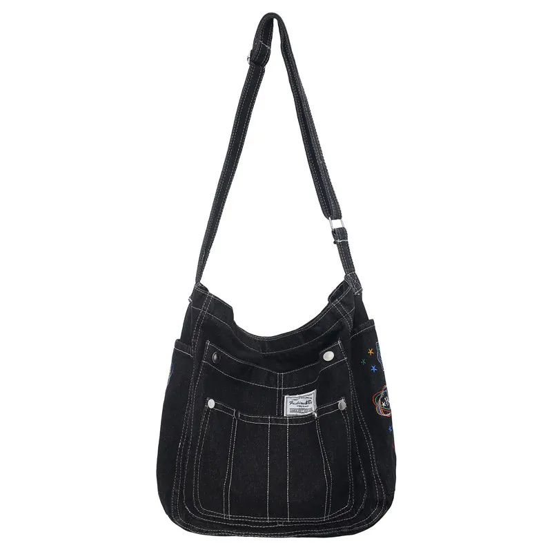 Versatile Denim Bag One Shoulder Large Capacity Crossbody Casual Handbag For Woman High-Quality Messenger Luxury Fashion Classic