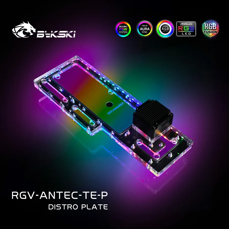 Bykski Distro Plate Per Custodia Dinamometrica Antec, Pompa Serbatoio Acrilico Raffreddamento Ad Acqua, Sincronizzazione Rgb 12V/5V, Rgv-Antec-Te-P