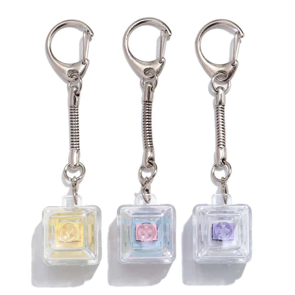 Tastatur-Fidget-Spielzeug Kristall-Tastenkappe Schlüsselanhänger Ohne Licht Stressabbau-Fingerspielzeug Entspannungsspielzeug Clicker Fidget Toy