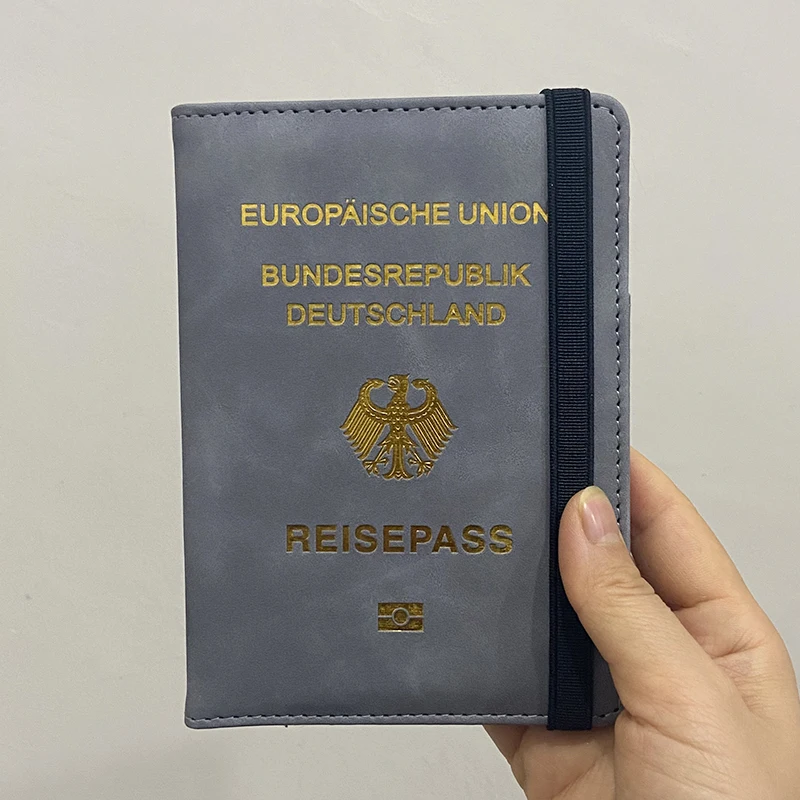 Germany Passport Cover Pu Case for Passports Travel Wallet Card Holder Bundesrepublik Passport Holder Customizable Names