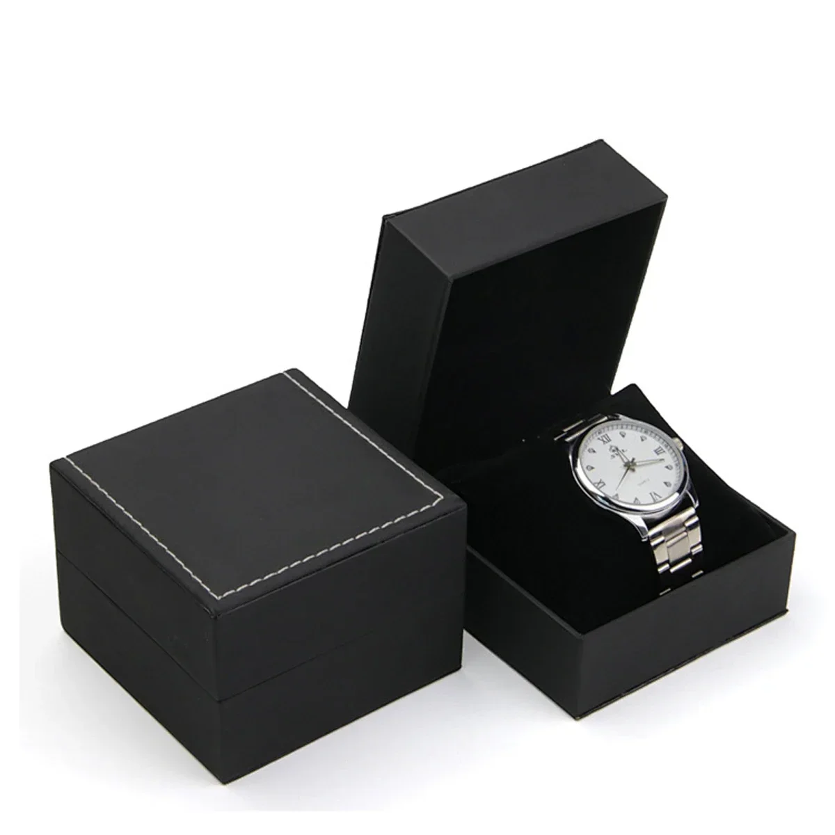 Watch Storage Box Watch Storage Pouch Watch Storage Bag Single Watch Gift Box Pillow PU Leather Wristwatch Display Case Organizer for Men Clamshell leather watchcase