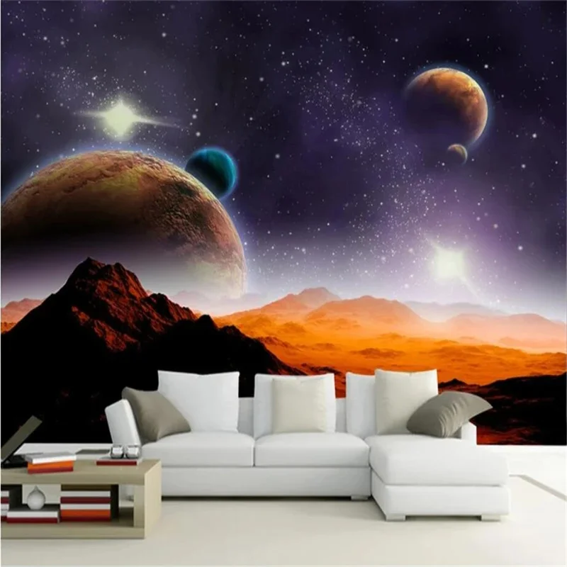 Beibehang Papel De Parede Carta Da Parati Personalizzata 3D Grande Murale Alien Universe Starry Sky Papier Peint Stereo Tv Sfondo Carta Da Parati
