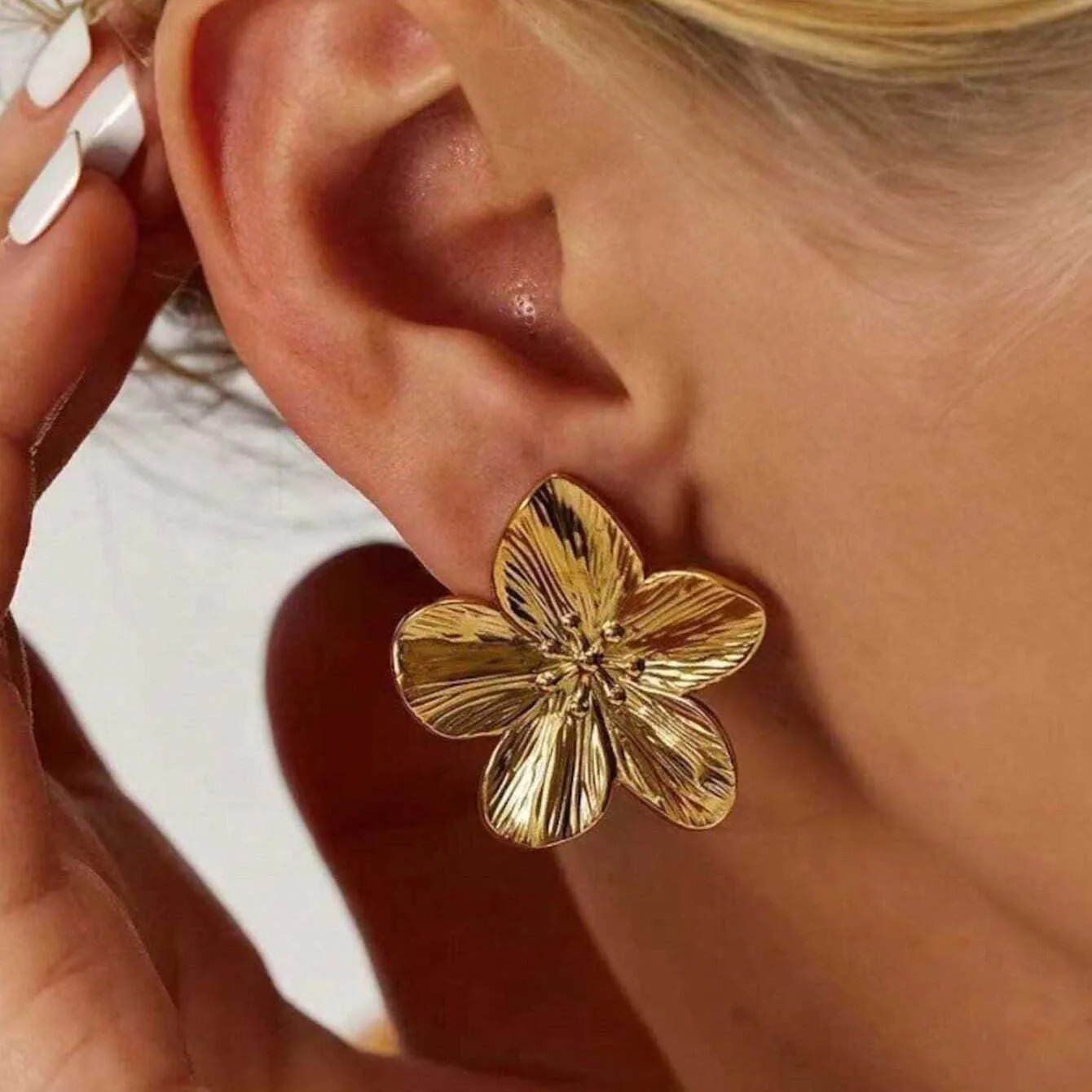 2PC Women's Fashion Trendy Stainless Steel Flower Earrings Outdoor Travel Carnival Party Festival Dressing Gifts flower earrings