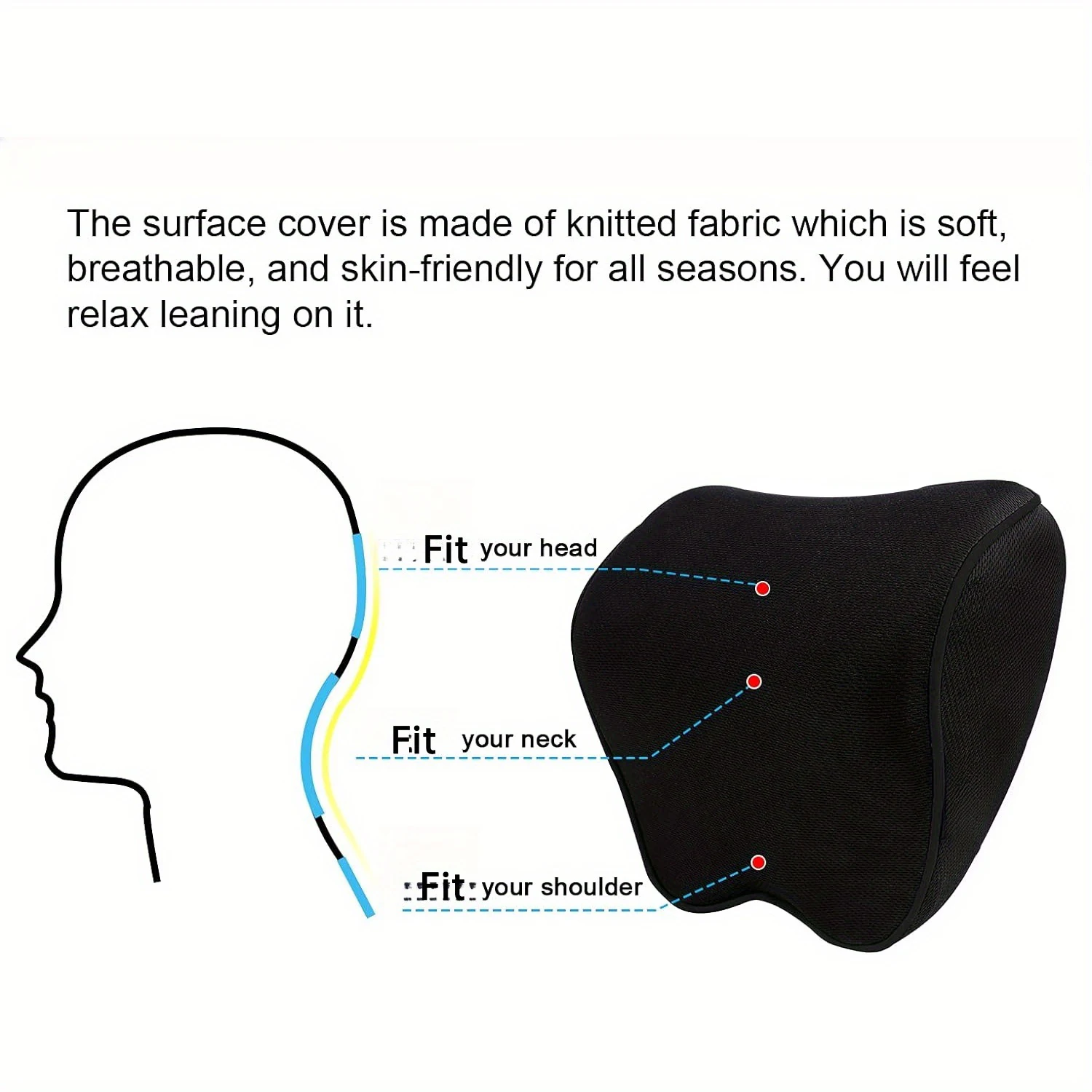 Memory Foam Car Neck Rest Head Support Cushion