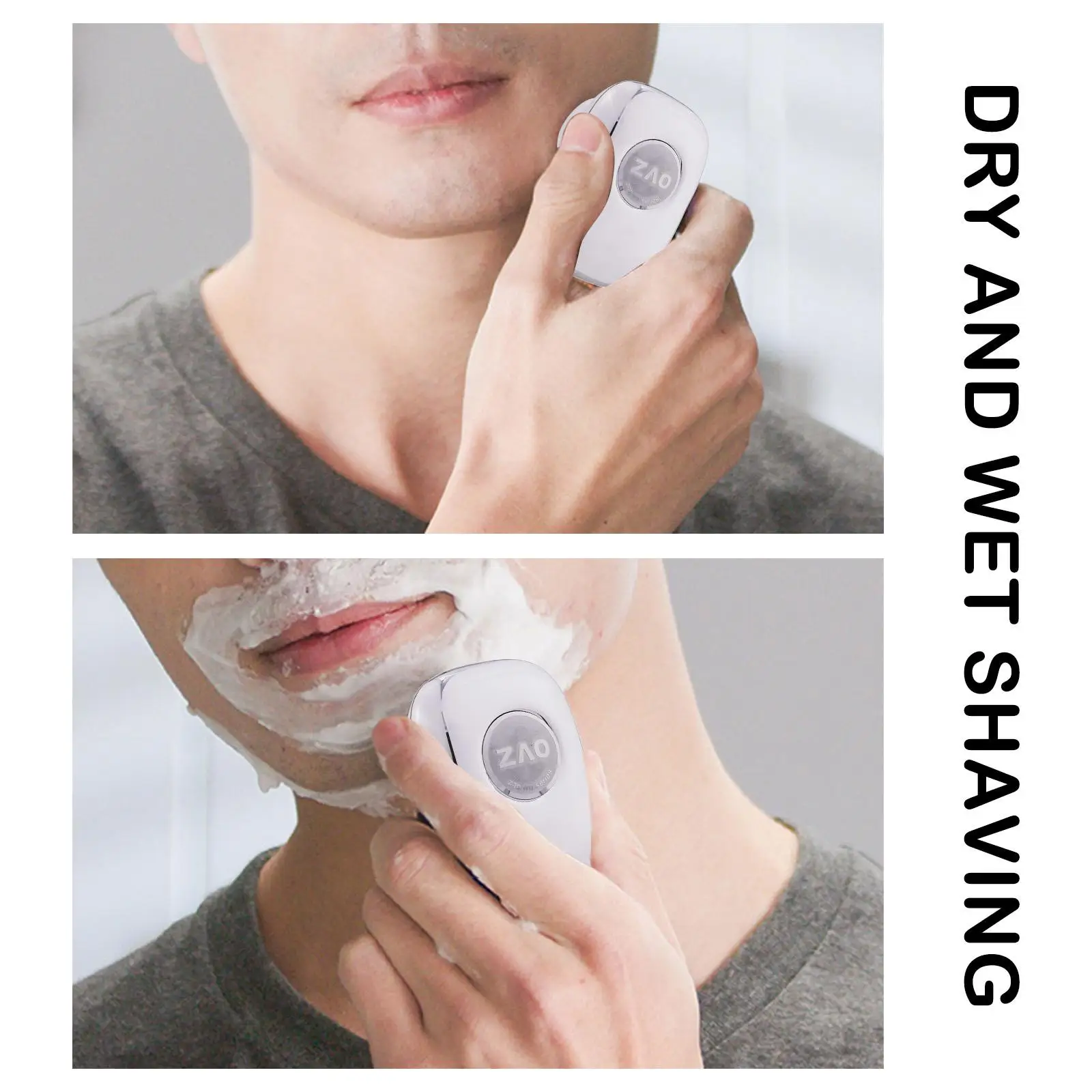 2024 New Portable Mini Light Waterproof Electric Zao Shaver USB Rechargeable Wet Dry Painless Face Beard Shaver For Home Travel 3