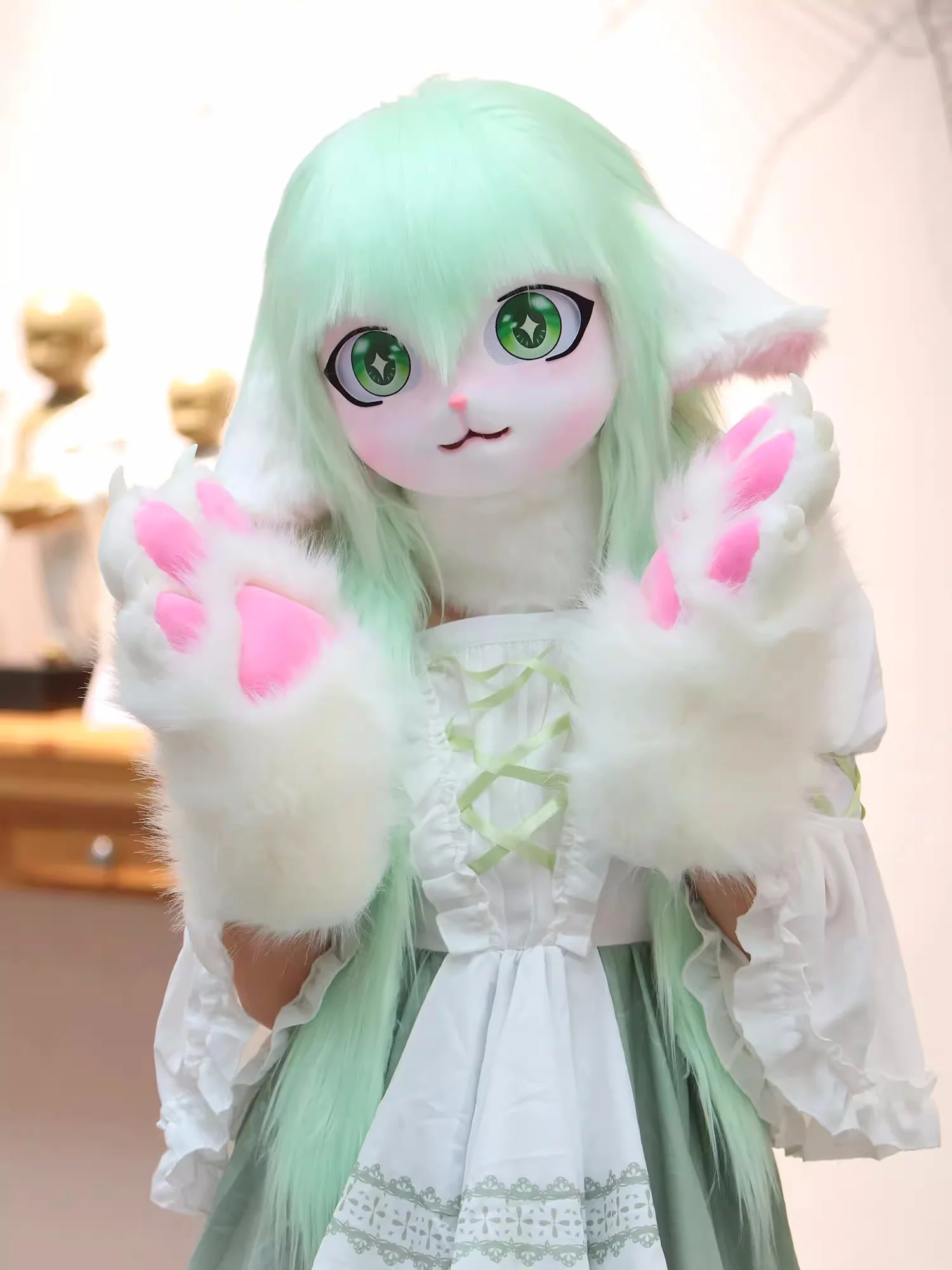 Headset Furry Cosplay Paw Head Base Comiket Furry Kig Fursuit Kigurumi Animal Cat Rabbit Doll Beast Mask Cosplay Costume