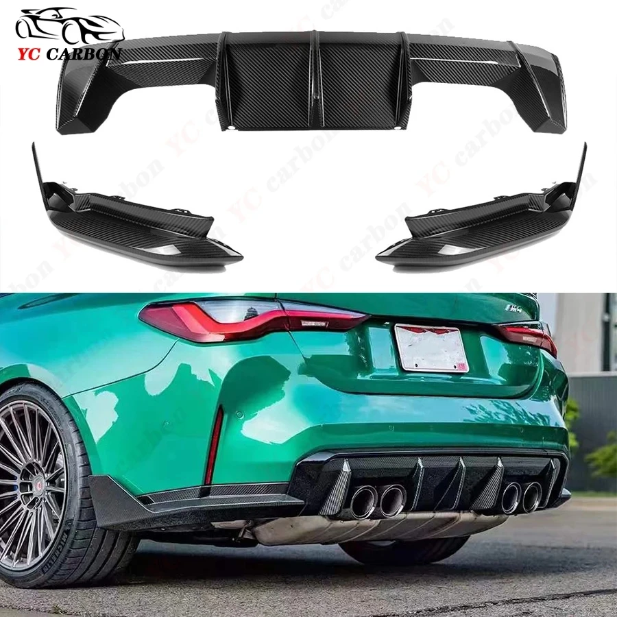 

For BMW M3 G80 M4 G82 G83 MP Style 2021+ Carbon Fiber Car Rear Bumper Diffuser Rear Splitters Spoiler Back lip Upgrade body kit