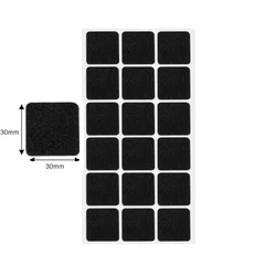 Self - Adhesive Felt Chair Leg Pads - Floor Scratch Protector Mat for Furniture Legs, Round Bottom Anti - Scratch Pads, Set of 180/18 Pieces (Black Square)