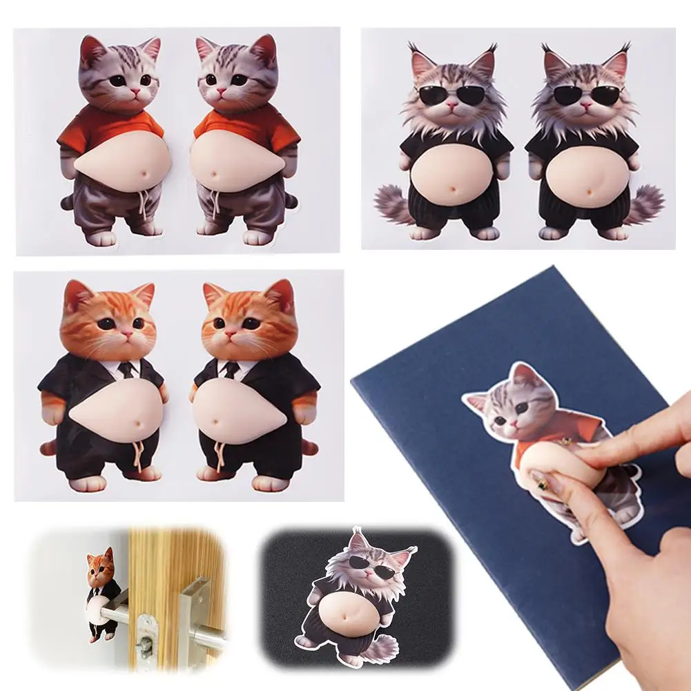 Niedliche Welpen 3D Bauch-Aufkleber, Quetschbare 3D Weiche Katzen-Bauch-Sticker für Handyhüllen, Notizbücher, Scrapbooking, DIY-Dekoration – Detail 24