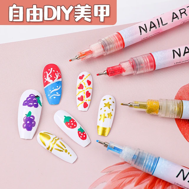 5PCS Nail Art Liner Brushes Nails Gel Polish Painting Nail Art Design Brush  Pen Set Nail Dotting Painting Drawing Pen - AliExpress