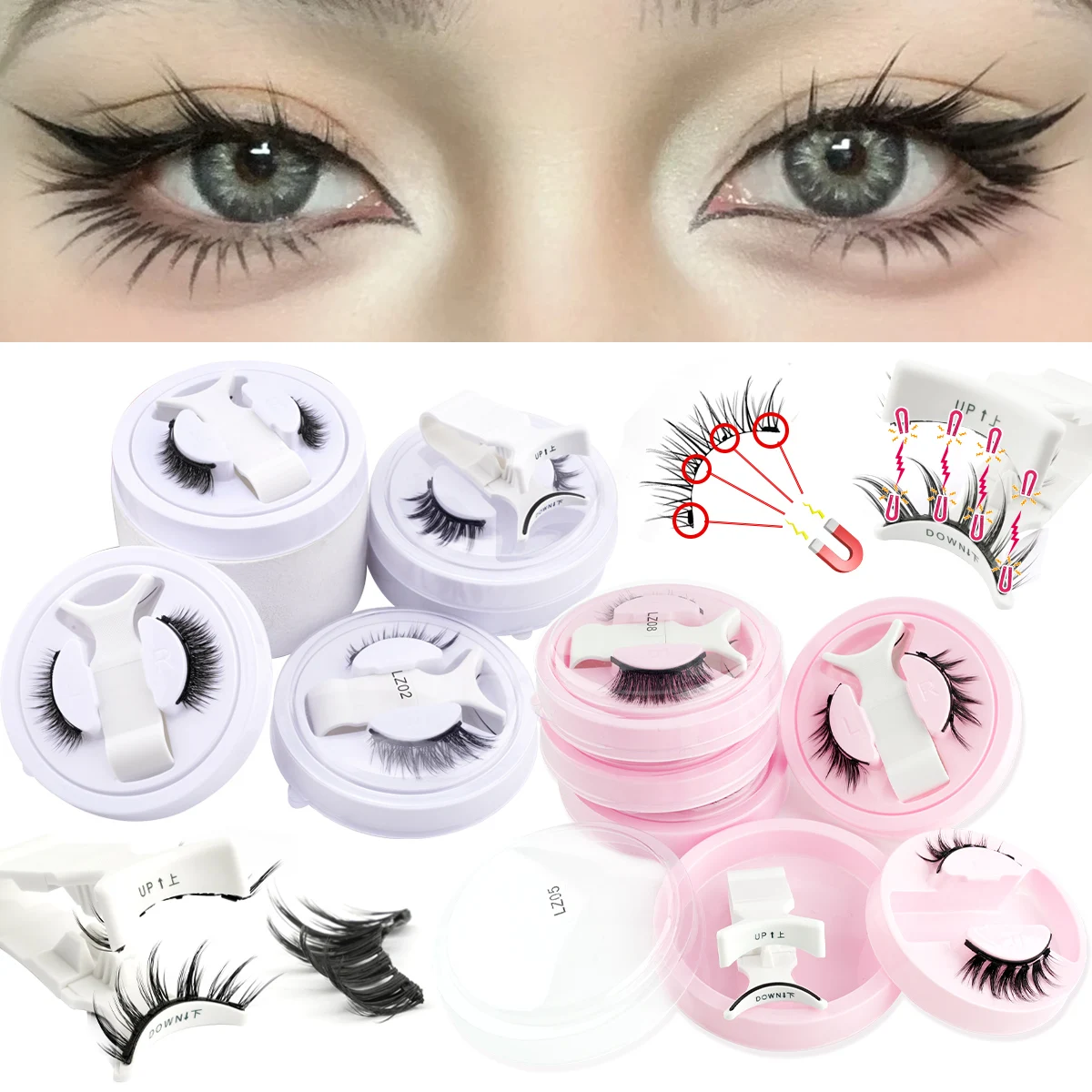 Mink Magnetic Eyelashes 3D Reusable False Lashes Kit