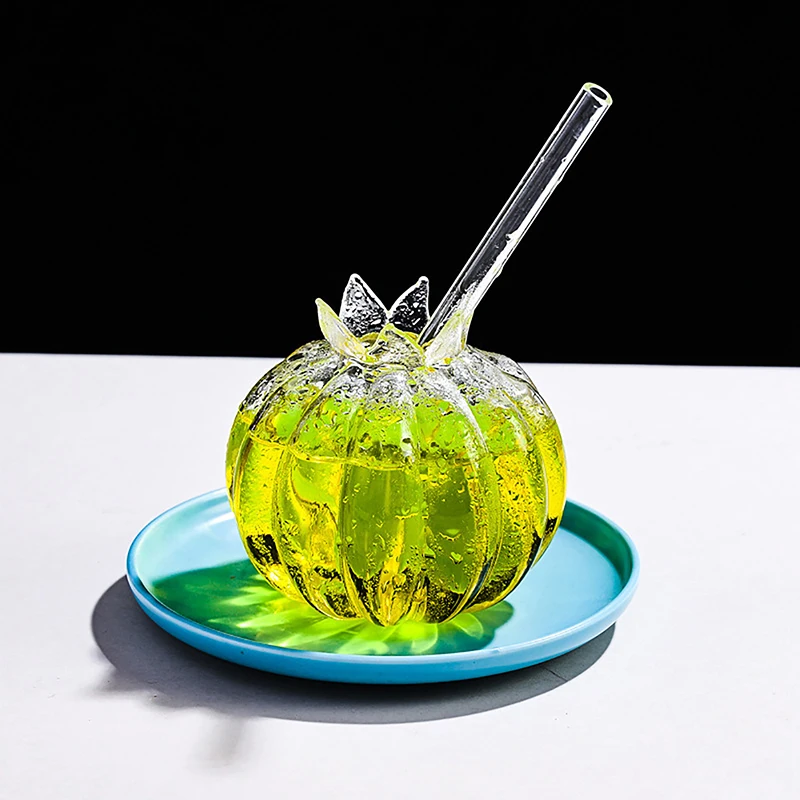 Description Picture 2 of itemCreative Pomegranate Shape Cocktail Bubble Tea Glass Transparent Glasses Drinking Wine Goblet Juice Ice Coffee Cup Kawaii Straw