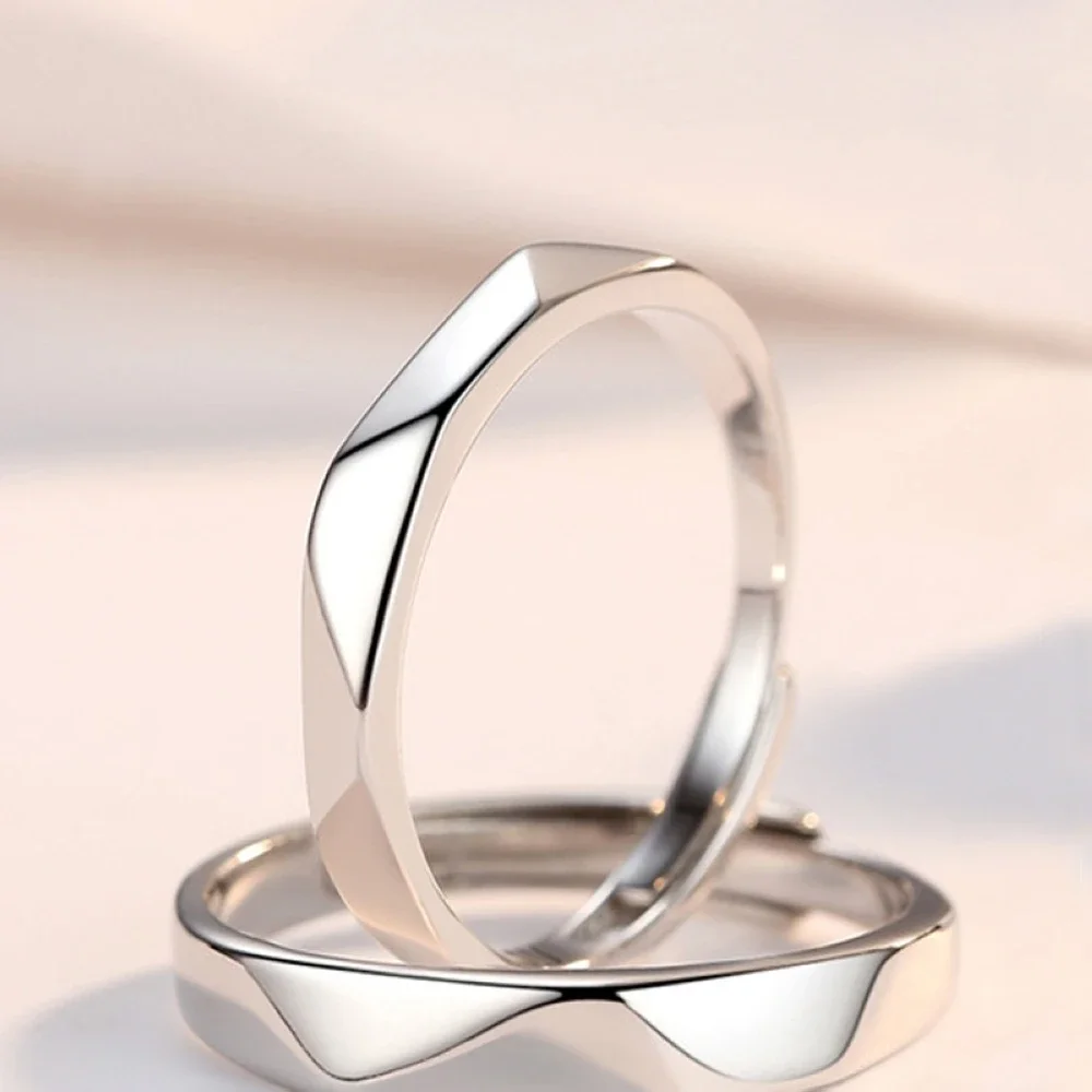 Couple Ring 1 Pair copper plated platinum crystal rings couple rings fashion rings fashion ring finger rings metal rings