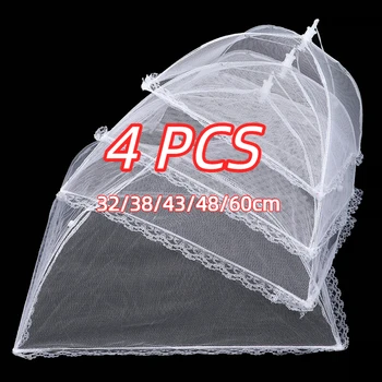 Picnic Food Covers for Outside Mesh 4 Packs Pop Up Fine Fly Net for Fruit - Collapsible Screen Umbrella Food Tent 1