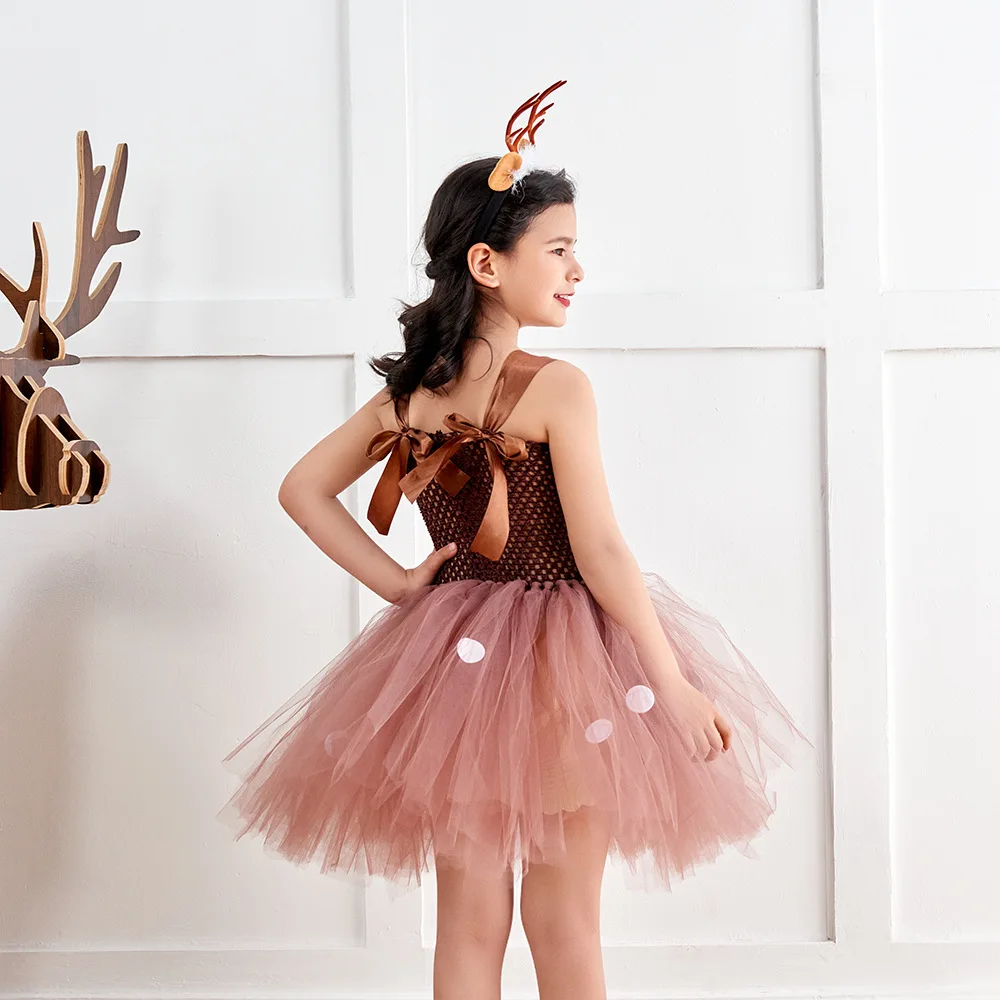 Gonna Tutu ragazza soffice cervo marrone Costume natalizio bambini renna  gonna in Tulle per carnevale di Halloween vestito per bambini vacanza -  AliExpress