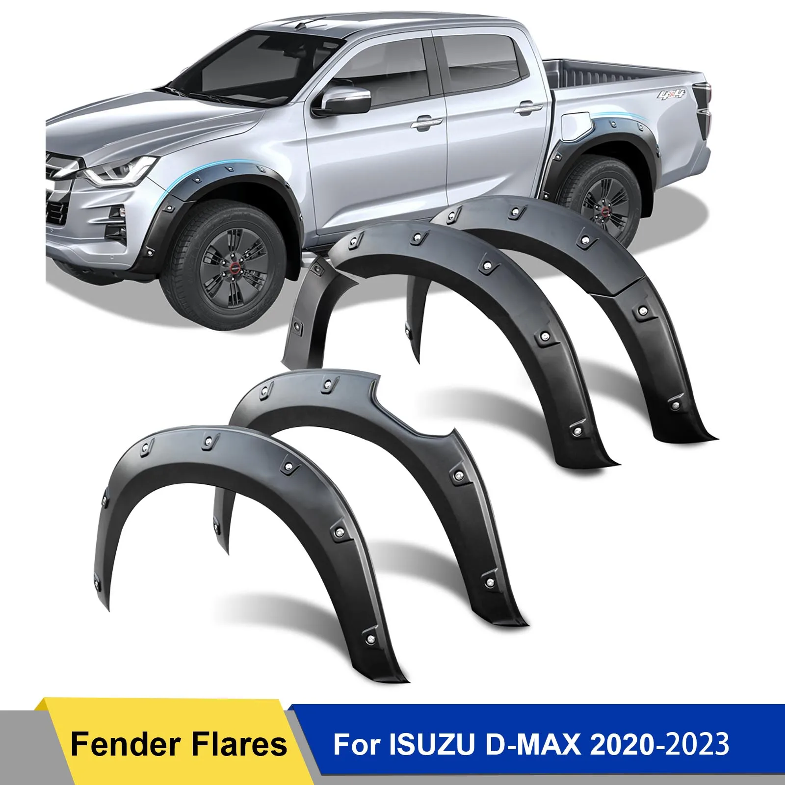Matte Black Fender Flares Wheel Arches for ISUZU D MAX 2020 2021 2022