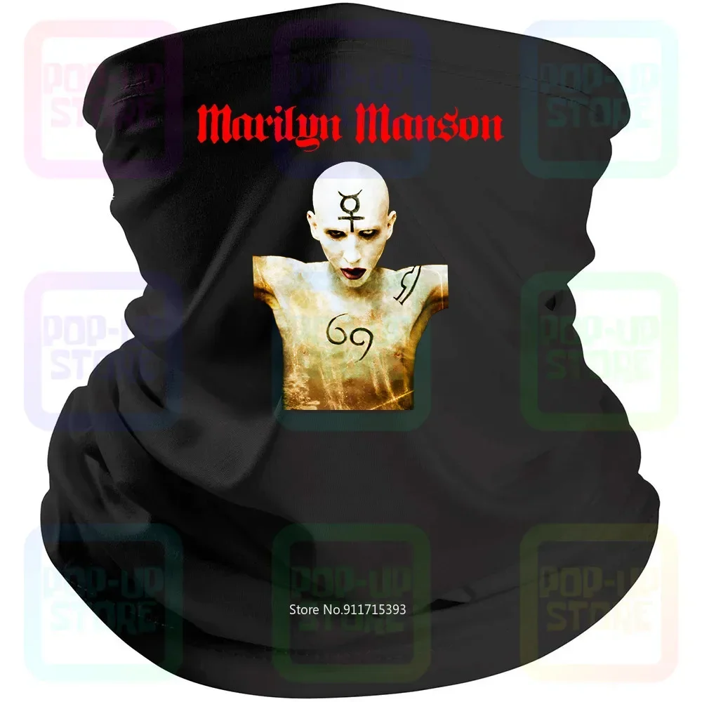 Marilyn Manson Vintage Anticristo Superstar Black Bandana Mask Sciarpa Neck Ghetta Mouth Cover