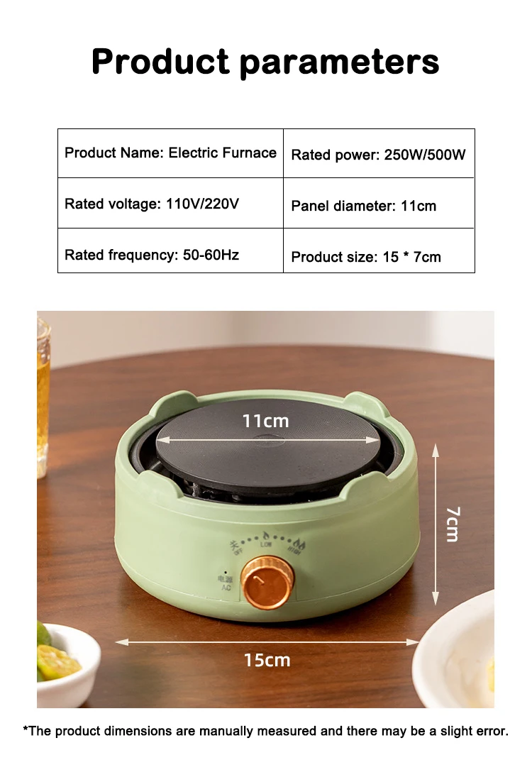 110V Electric Mini Coffee Heater Milk Tea Mocha Heating Stove Hot Plate Multifunctional Cooking Pot Oven Small Furnace Cooker 6