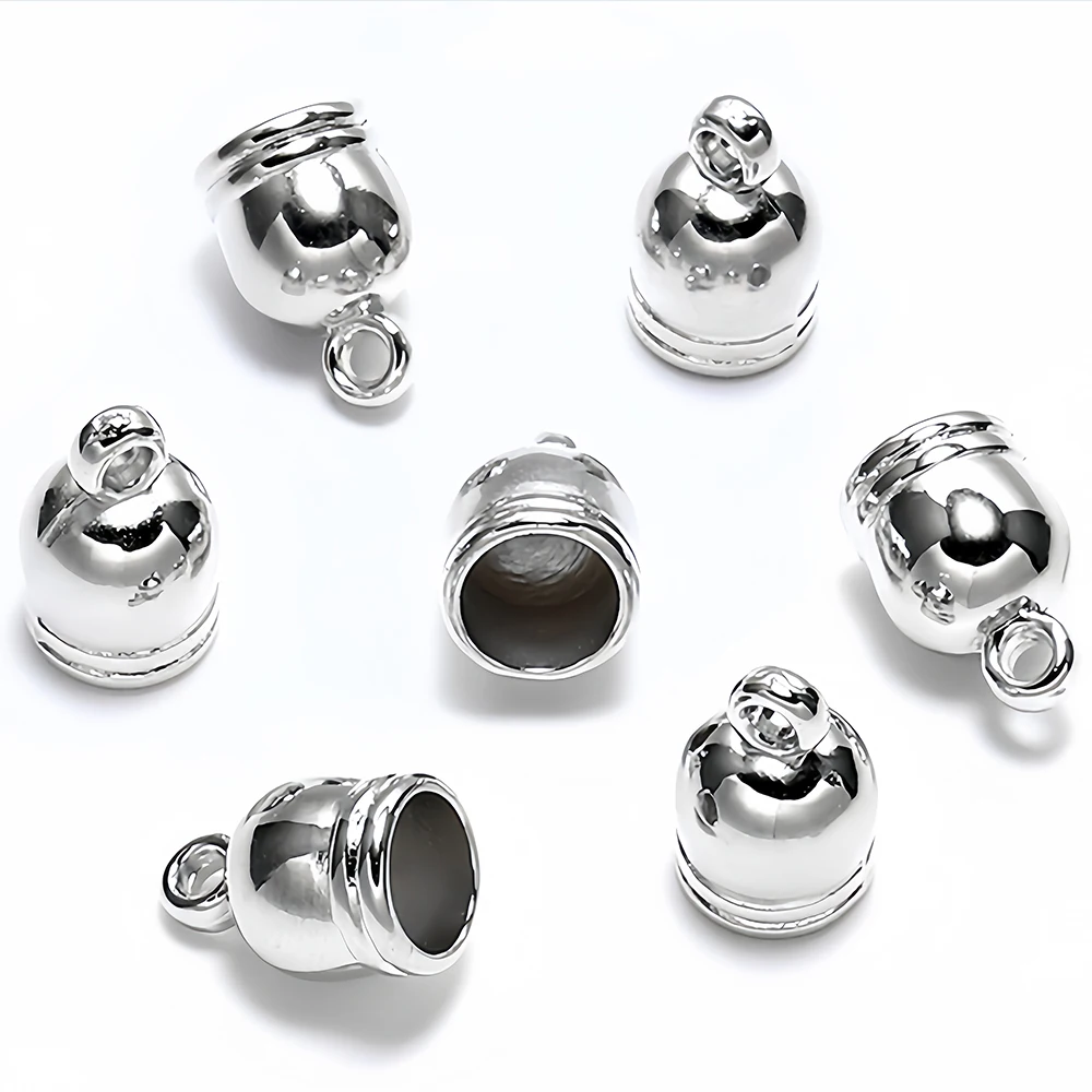 50 Stück 7/8/10/12/14 mm Halskette Endspitze Quaste Perlen Kappen Verschluss Runde Crimps Endkappen für DIY Schmuckherstellung Zubehör – Detail 8
