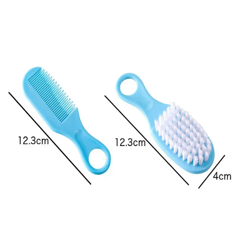 2Pcs/Set Baby Hairbrush Comb Portable Newborn Infant Toddlers Soft Hair Brush Head Massager Comb Set Baby Kid Hair Care Supplies 3