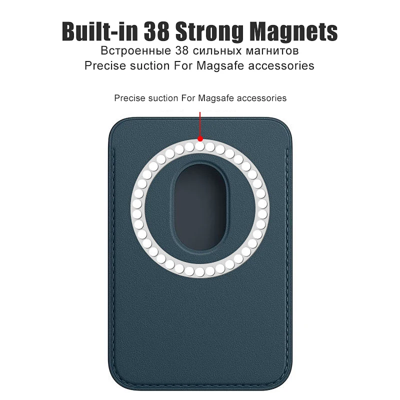 Magnetic Leather Wallet with Card Slots and Secure Hold