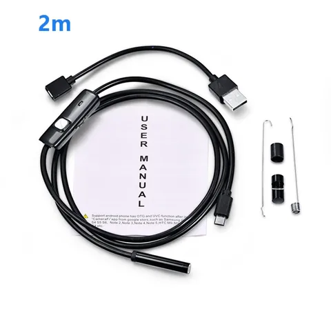 Endoscope Camera Flexible IP67 Waterproof Micro USB Inspection Borescope Camera for PC Notebook 6LEDs Adjustable