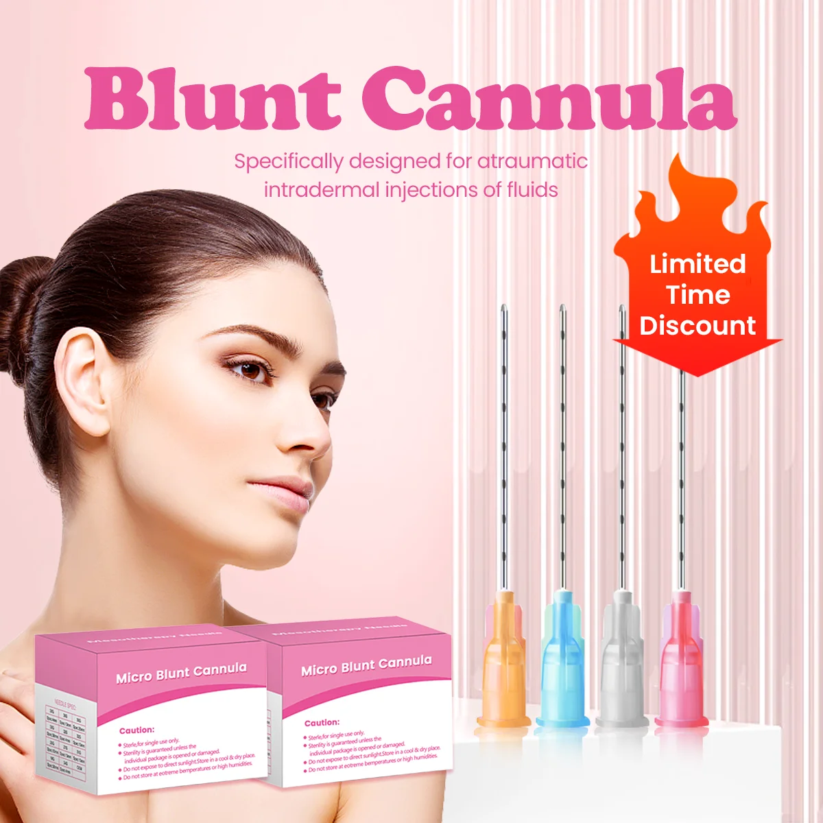 High Quality Sterile Packaged Micro Tip Blunt Cannula Flexible 18G 100MM 22G 50MM 21G 70MM 25G Disposable Blunt Microcannula