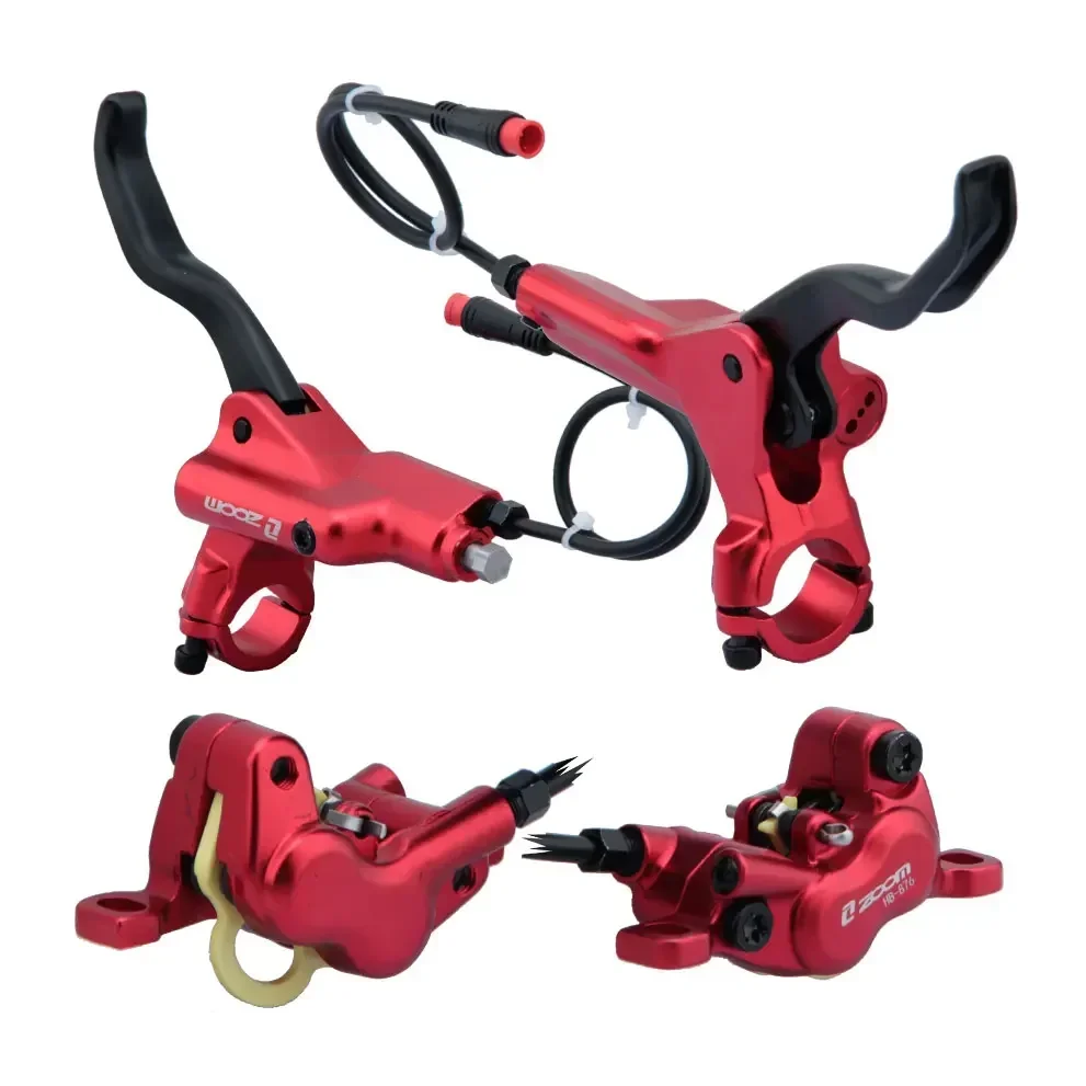 折りたたみ式マウンテンバイク用油圧ブレーキ 4ピストン 左ディスクブレーキ 自転車の電源オフ Zoom-HB-876E 160  180 ロトスプリットチューブ sm2a 203 ZOOM HB-876E 4 ピストン ディスク油圧ブレーキ電動スクーター