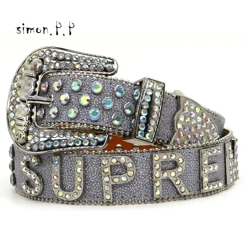 b.b.simon ストーン装飾 ベルト Classics Fashion Belts for Women Designer Mens Bb Simon Rhinestone