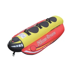 FDS New Heavy-Duty Inflatable Towable Booster Tube - Banana 3 Riders Towable Tube for Adults Towable Water Sports Boat